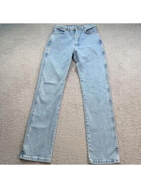 Y2K Wrangler Light Wash Straight Leg Jeans Womens 28x34 Western Cowboy Denim